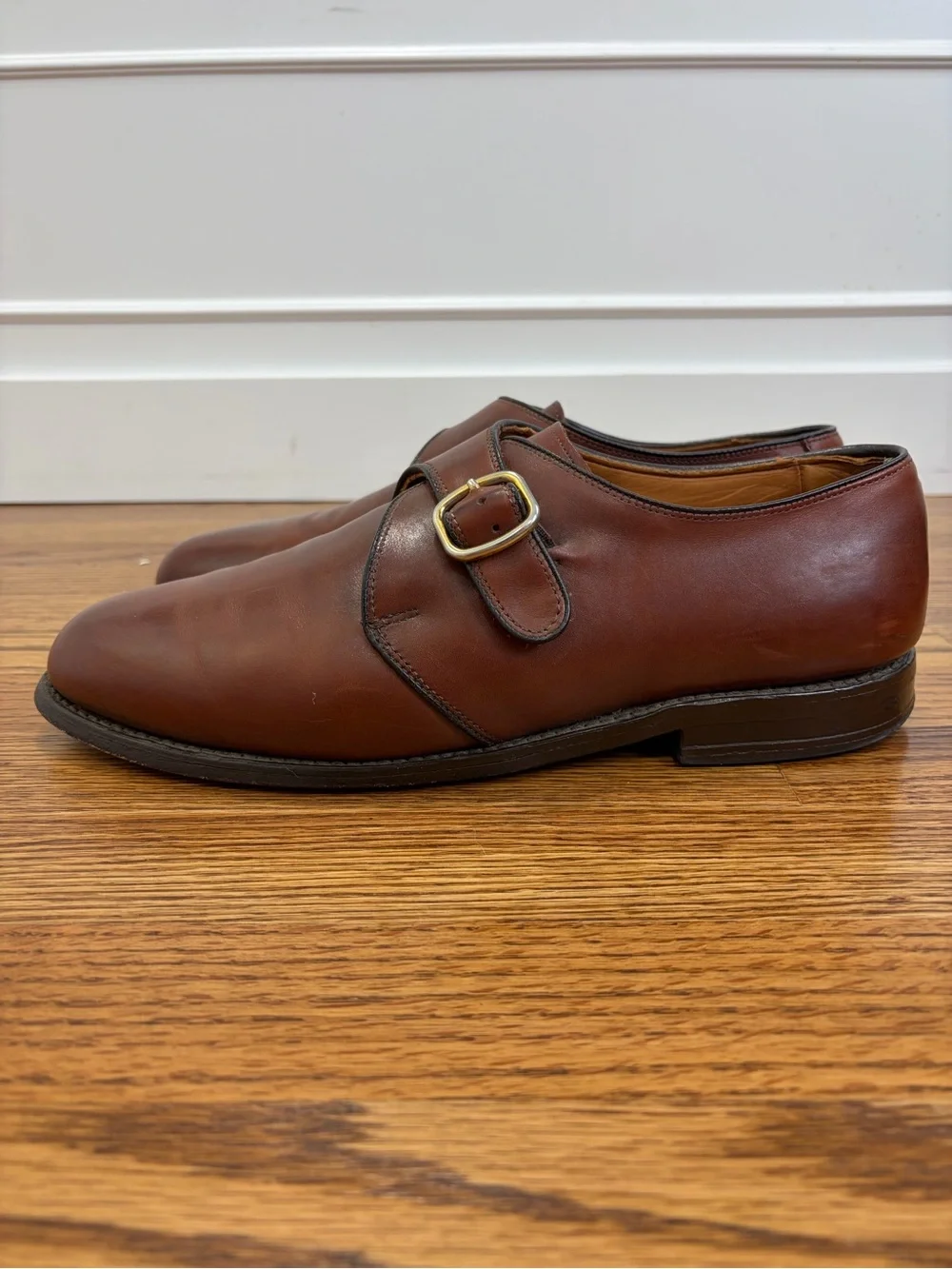 Allen Edmonds Ryder Single Monk Strap Dress Shoe Chili Leather (9.5 X-wide)